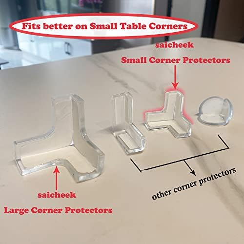 saicheek 4Pcs Small(Length: 1.4inch) Silicone Corner Protector Baby Proofing Table Corner Protectors for Baby Strong Adhesive T Shaped Baby Head Protector Table Corner Protectors for Furniture (4) - Image 4